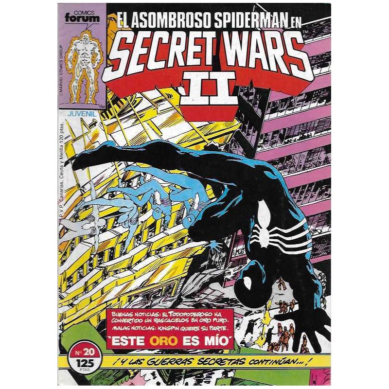 SECRET WARS Nº 20 ED.FORUM SPIDERMAN EN SECRET WARS II : ESTE ORO ES MIO