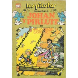 LOS PITUFOS PRESENTAN JOHAN Y PIRLUIT , 6 ALBUMES : LA FLAUTA DE LOS PITUFOS ,EL SORTILEGIO DE MALASOMBRA,EL PAIS MALDITO , EL ANILLO DE LOS CASTELLAC , LA VERDADERA HISTORIA DEL PEQUEÑO PIRLUIT Y LA PIEDRA DE LUNA