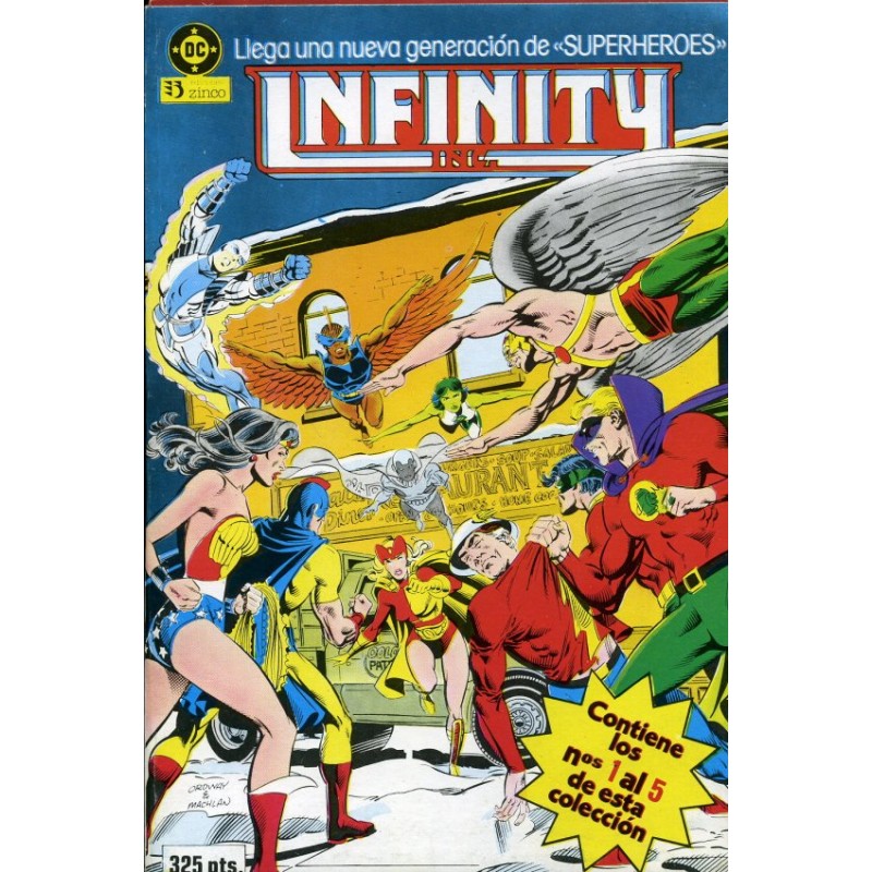 INFINITY INC COL.COMPLETA 22 COMICS EN 5 RETAPADOS ED.ZINCO