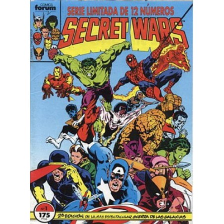 SECRET WARS I COL.COMPLETA 1 AL 12 , ED.FORUM ( Nº 1,2 ,11 Y 12 , 2ª EPOCA )
