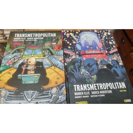 TRANSMETROPOLITAN POR MARK WAID ,COL.COMPLETA 5 VOLUMENES ED.ECC , TAPA DURA , IMPECABLES