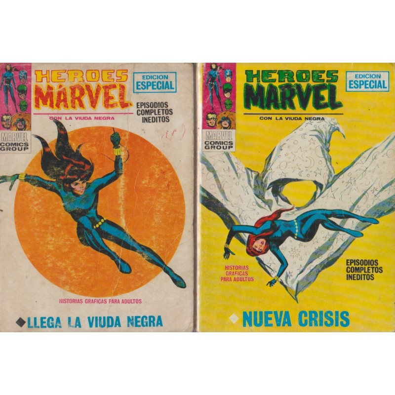 HEROES MARVEL VOL.1 ED.VERTICE Nº 5 Y 10 ¡ LLEGA LA VIUDA NEGRA Y BNUEVA CRISIS ¡