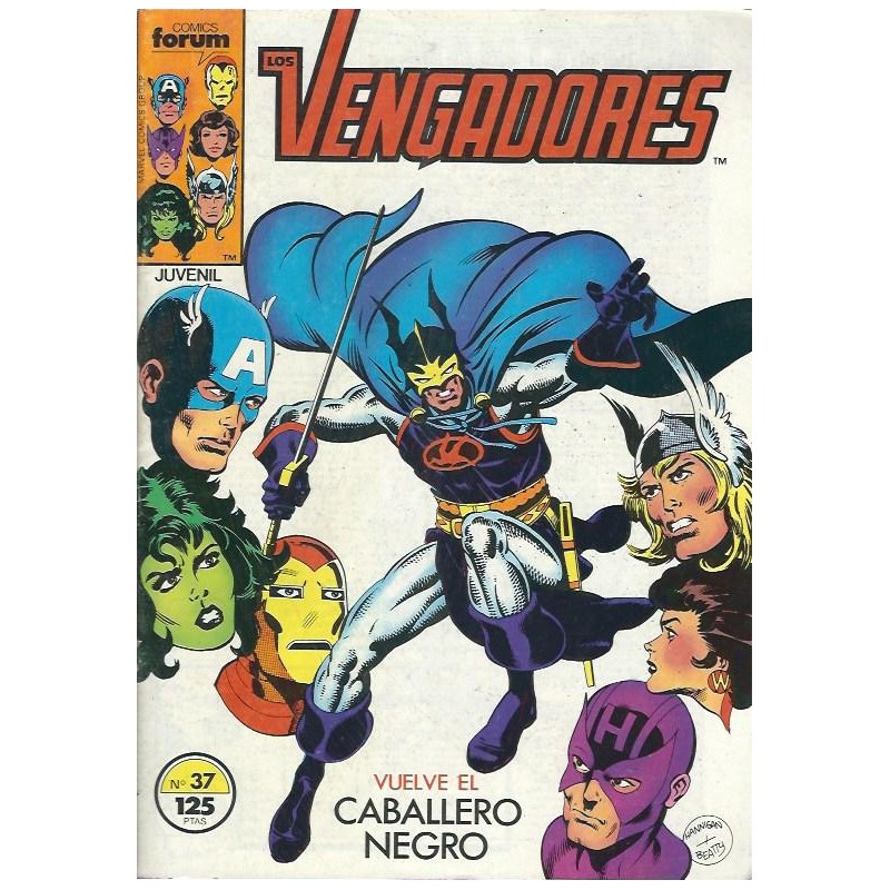 LOS VENGADORES VOL.1 EDITORIAL FORUM Nº 37 VUELCE EL CABALLERO NEGRO