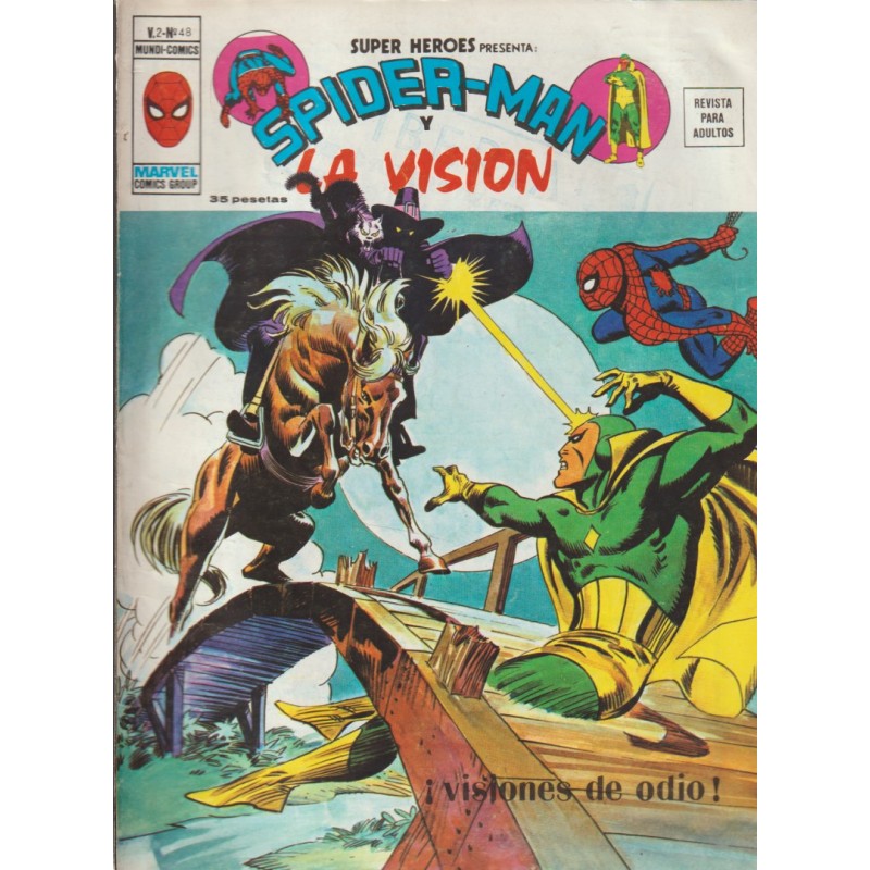 SUPER HEROES PRESENTA VOL.2 ED.VERTICE Nº 48 SPIDERMAN Y LA VISION : ¡ VISIONES DE ODIO ¡