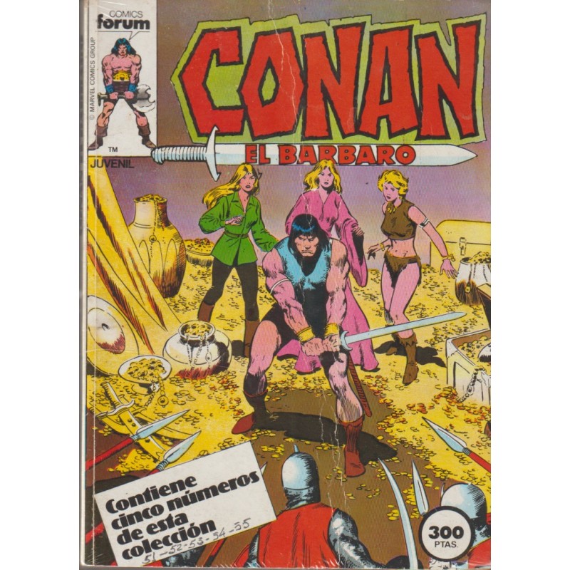 CONAN EL BARBARO VOL.1 ED.FORUM Nº 51 AL 55 EN UN RETAPADO