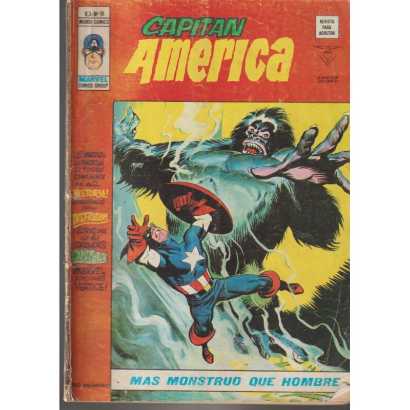 CAPITAN AMERICA VERTICE VOL.3 n. 18 MAS MONSTRUO QUE HOMBRE