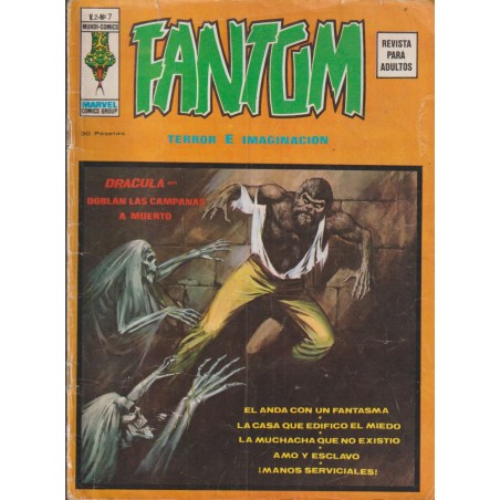 FANTOM VOL.2 ED.VERTICE Nº 7 DRACULA EN DOBLAN LAS CAMPANAS A MUERTO, EL ANDA CON UN FANTASMA , LA CASA QUE EDIFICO EL MIEDO ...