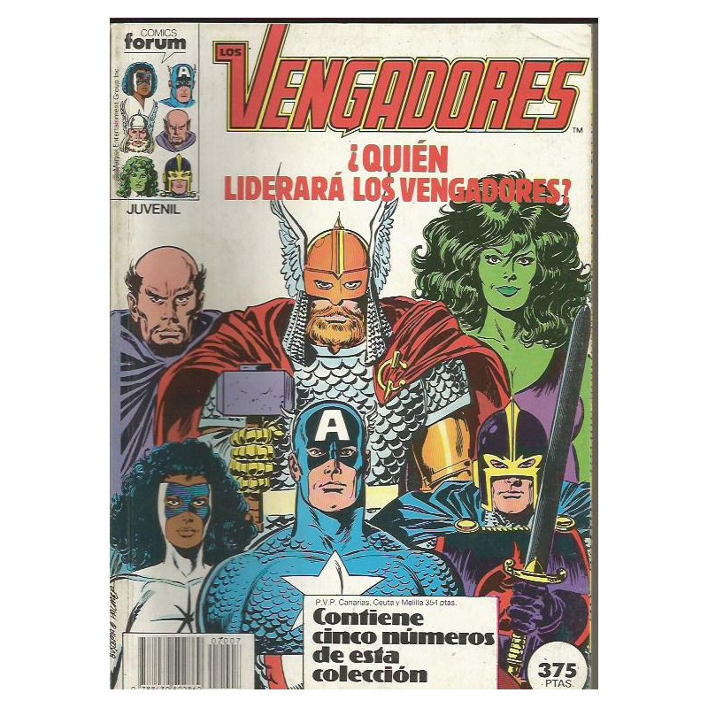 LOS VENGADORES VOL.1 ED.FORUM ,NUMEROS 71 AL 75 RETAPADO