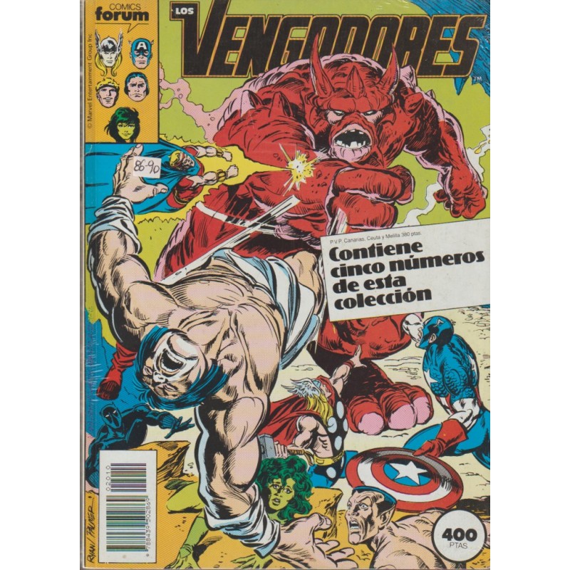 LOS VENGADORES VOL.1 ED.FORUM Nº 86 AL 90 EN UN RETAPADO