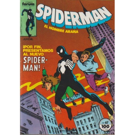 SPIDERMAN VOL.1 Nº 67 ED.FORUM ¡ POR FIN PRESENTAMOS AL NUEVO SPIDERMAN ¡ LA 1ª APARICION CON EL TRAJE NEGRO