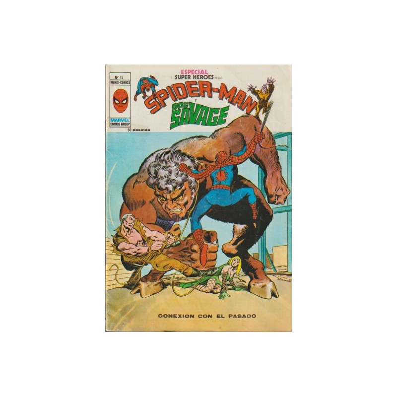 ESPECIAL SUPER HEROES PRESENTA Nº 15 ED.VERTICE NUMERO 15 DE 15 PUBLICADOS SPIDERMAN Y DOC SAVAGE : CONEXION CON EL PASADO