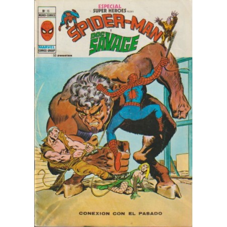 ESPECIAL SUPER HEROES PRESENTA Nº 15 ED.VERTICE NUMERO 15 DE 15 PUBLICADOS SPIDERMAN Y DOC SAVAGE : CONEXION CON EL PASADO