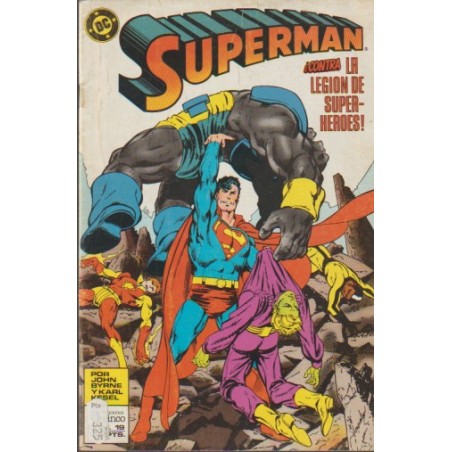 SUPERMAN VOL.2 Nº 19 : SUPERMAN CONTRA LA LEGION DE SUPERHEROES ,EDICIONES ZINCO