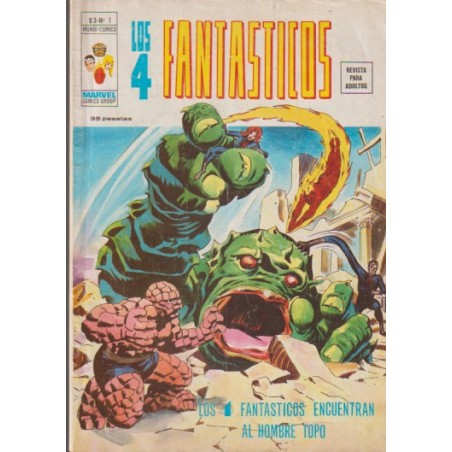 LOS 4 FANTASTICOS VOL.3 Nº 1 : LOS 4 FANTASTICOS ENCUENTRAN AL HOMBRE TOPO , ED.VERTICE , EXCELENTE ESTADO