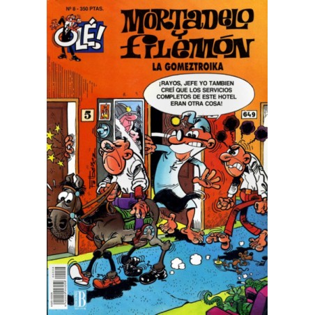 MORTADELO Y FILEMON Nº 8 : LA GOMEZTROIKA ,COLECCION OLE EDICIONES B , FORMATO GRANDE