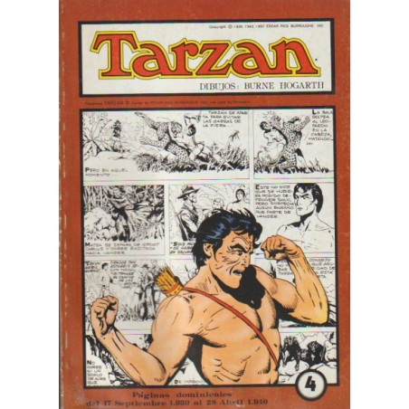 TARZAN DE HAROLD FOSTER EDICIONES ESTEVE Nº 0 A 3 PAGINAL DOMINICALES DEL 10 DE OCTUBRE DE 1938 AL 10 DE SEPTIEMBRE DE 1940