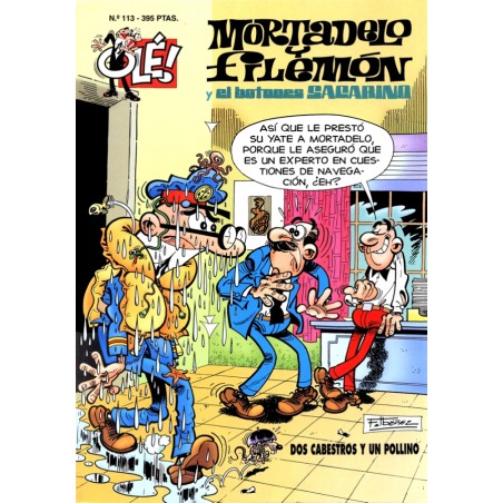 COLECCION OLE nº 113 MORTADELO Y FILEMON Y EL BOTONES SACARINO :  DOS CABESTROS Y UN POLLINO